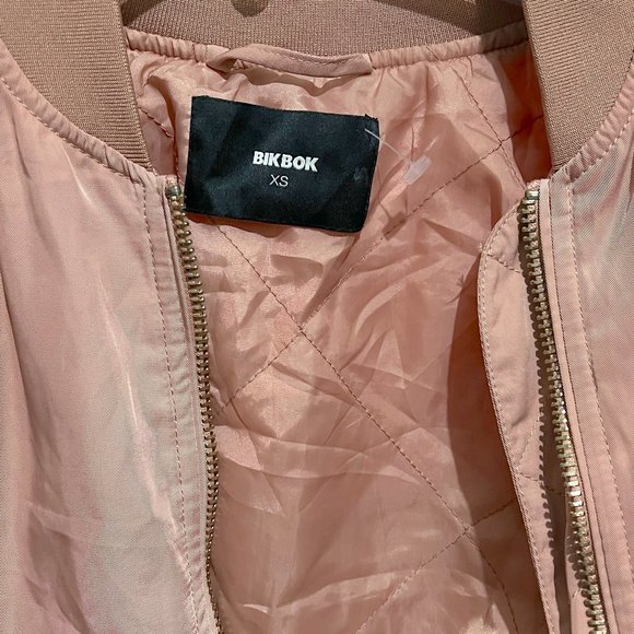 Bik Bok Satin Blush Pink Bomber Jacket - Picture 11 of 12
